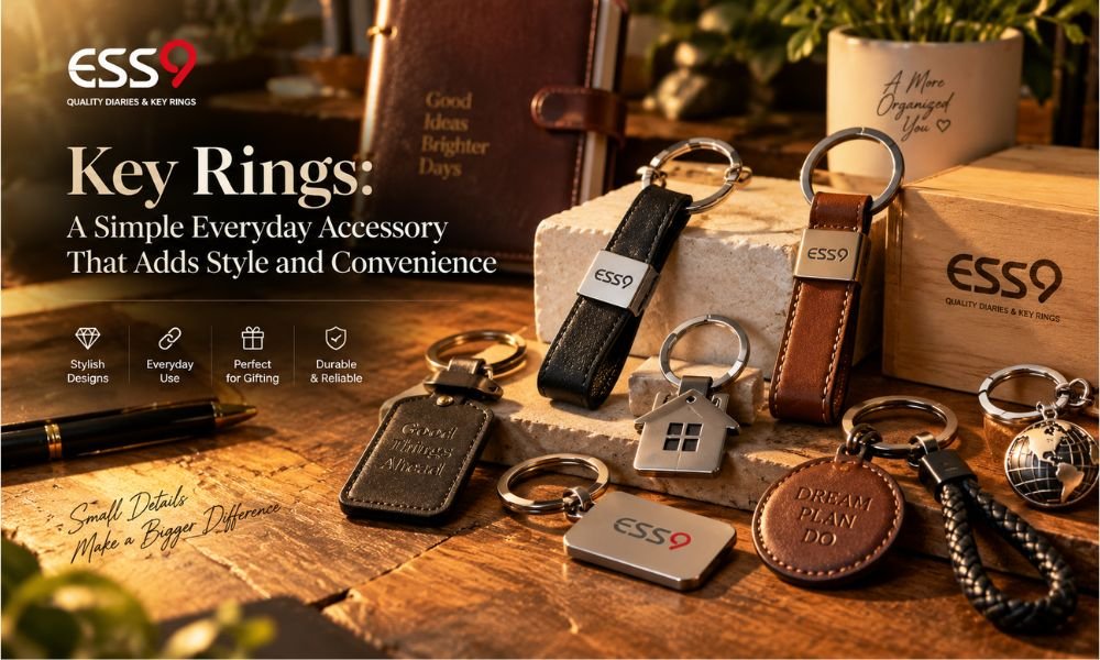 Custom branded leather key rings by ESS9.pk
