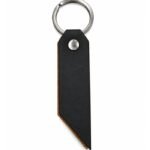 Black leather key ring for custom branding by ESS9.pk
