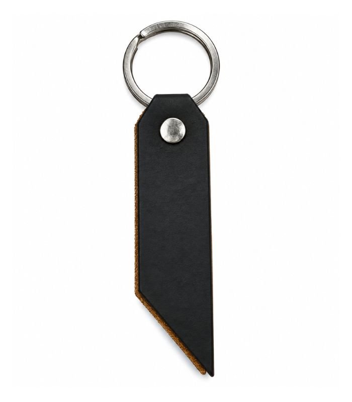 Black leather key ring for custom branding by ESS9.pk