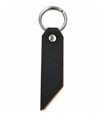 Black leather key ring for custom branding by ESS9.pk
