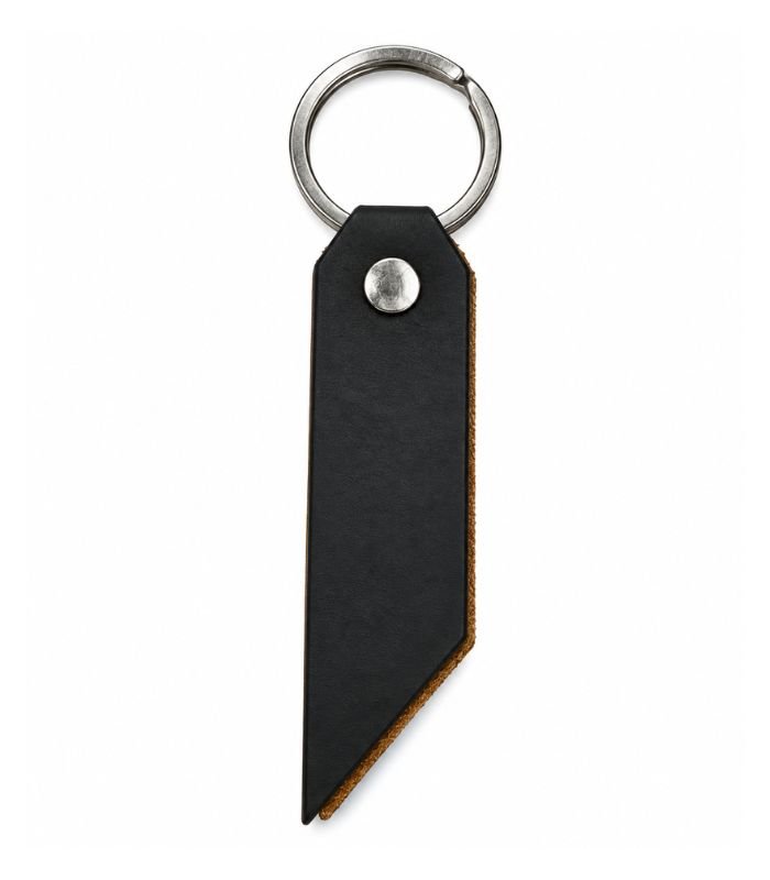 Black leather key ring for custom branding by ESS9.pk