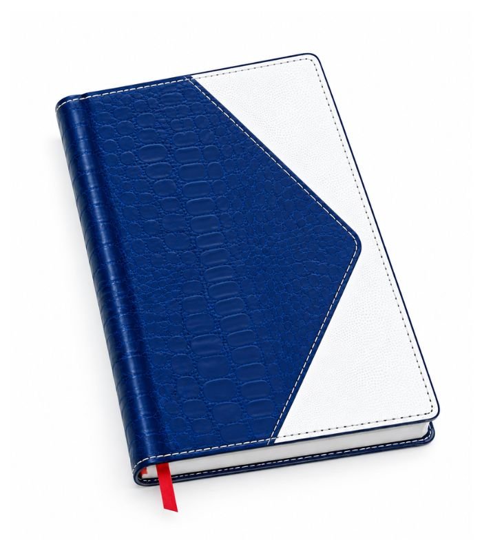 Blue and white executive leather diary with leather cover by ESS9.pk