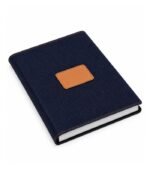 Navy blue fabric diary with leather detail by ESS9.pk