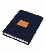 Navy blue fabric diary with leather cover by ESS9.pk