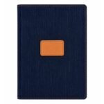Navy blue fabric diary with custom branding by ESS9.pk
