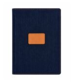 Navy blue fabric diary with custom branding by ESS9.pk