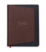 Premium brown leather diary with custom branding by ESS9.pk
