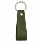 Premium olive green leather key ring by ESS9.pk