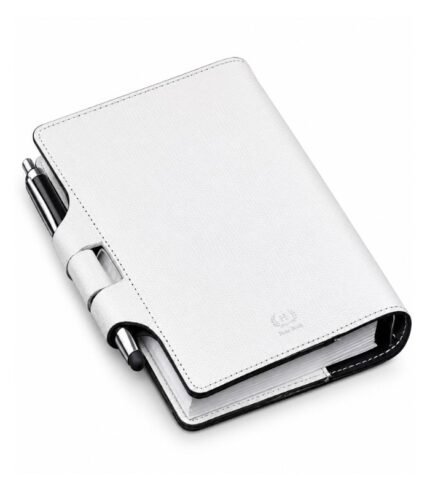 White executive leather diary by ESS9.pk