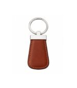 Brown leather keychain with durable metal ring and hardware by ESS9.pk